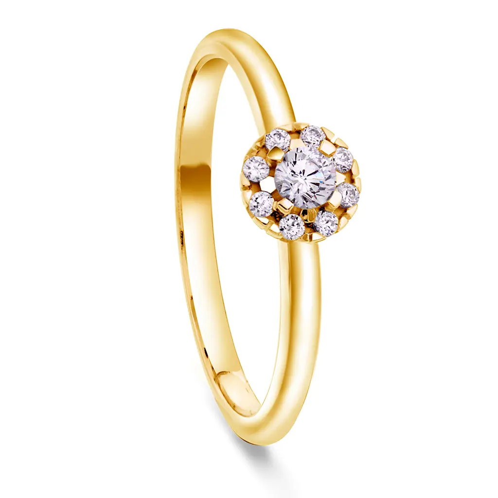 Diamantring Bliss i 585 gult gull 0,20 CT | 2 mm bredde