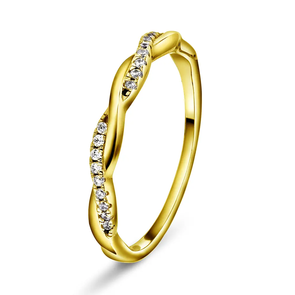 Friendship ring i 925 forgylt sølv med zirkonia