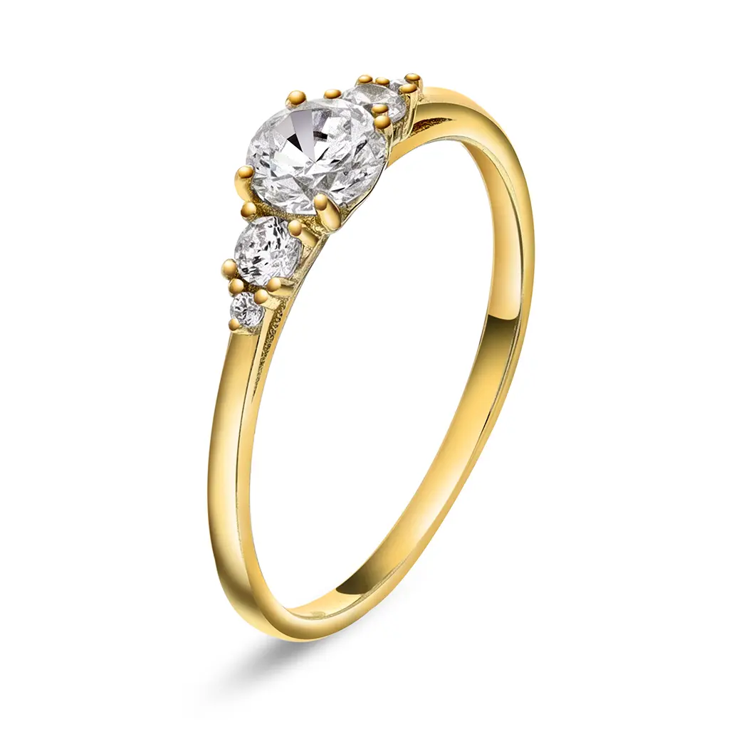 Lumi ring i 925 forgylt sølv med zirkonia