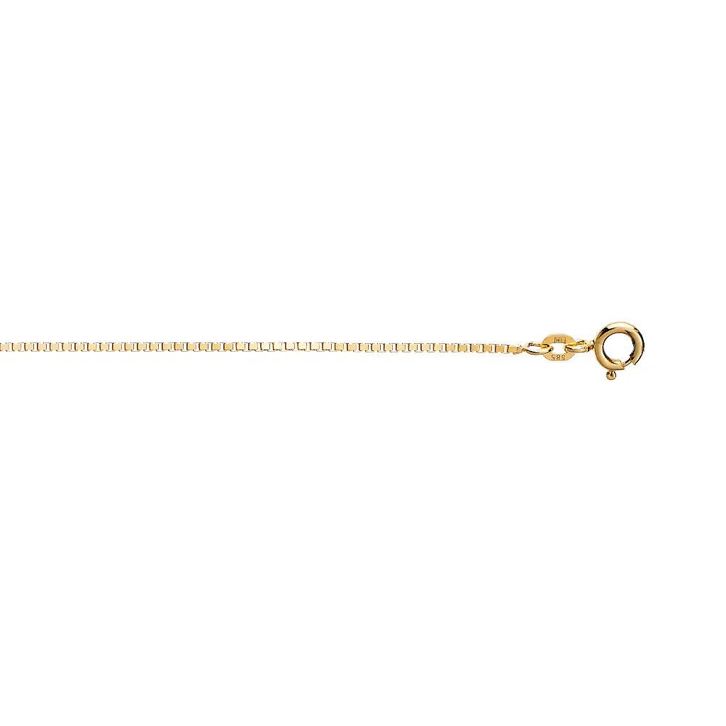 Veneziansk kjede i 585 gult gull 1,3 mm, 38-80 cm
