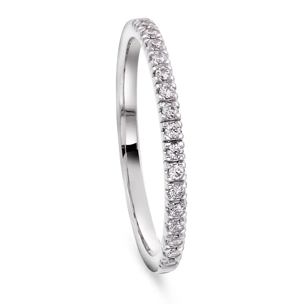 Diamantring Promise i 585 hvitt gull 0,14 CT | 1,6 mm bredde