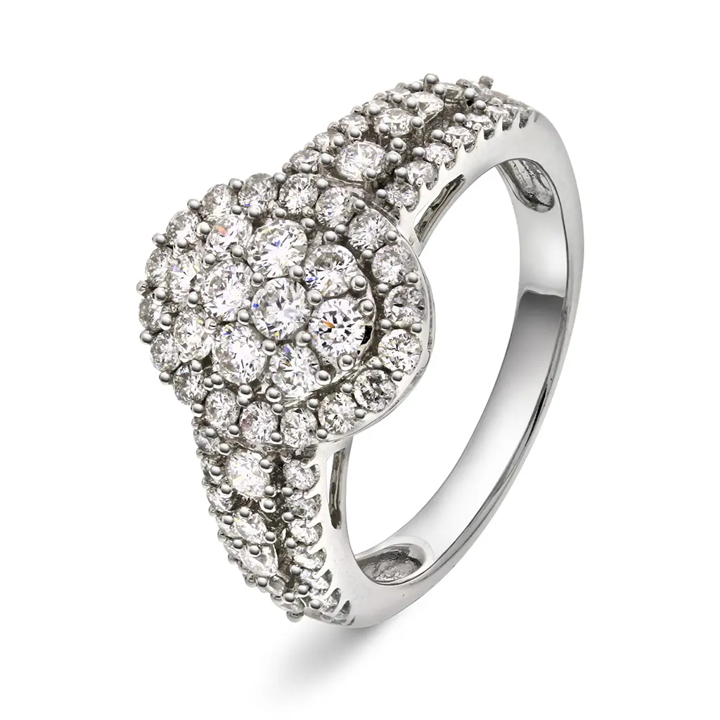 Alexandra diamantring i 585 hvitt gull 1,12 ct