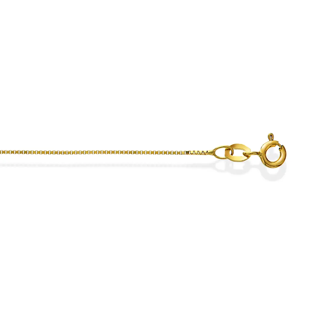 Veneziansk kjede i 375 gult gull 0,7 mm, 42-50 cm