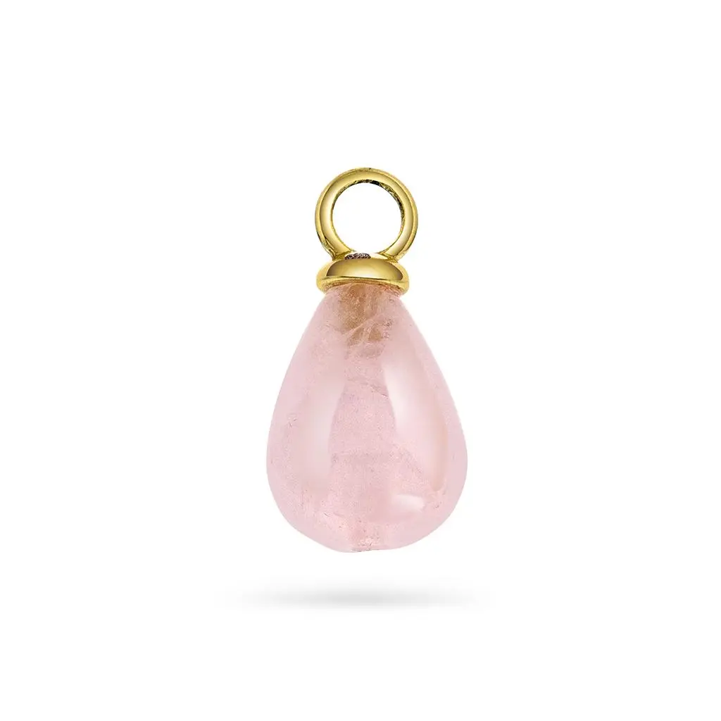 Rose Glow charms i 925 forgylt sølv med rosenkvarts