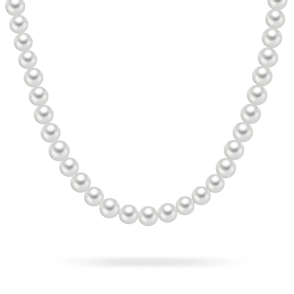 Perlekjede hvitt 6 mm