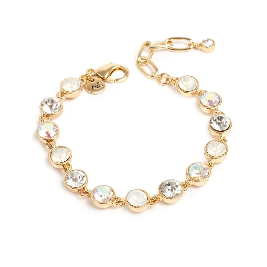 Solstice armbånd i forgylt messing med opal