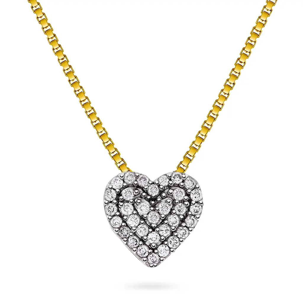 Mille diamantsmykke i 375 gult gull 0,08 ct