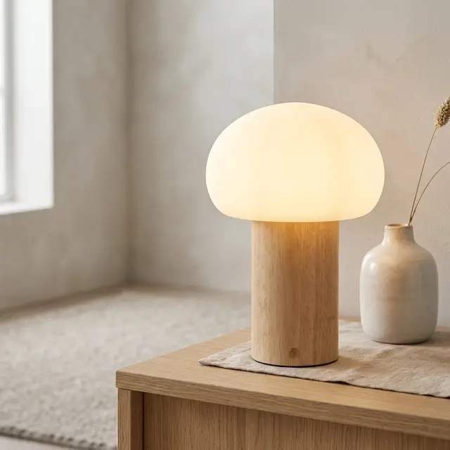 Nara LED oppladbar bordlampe 26cm natur