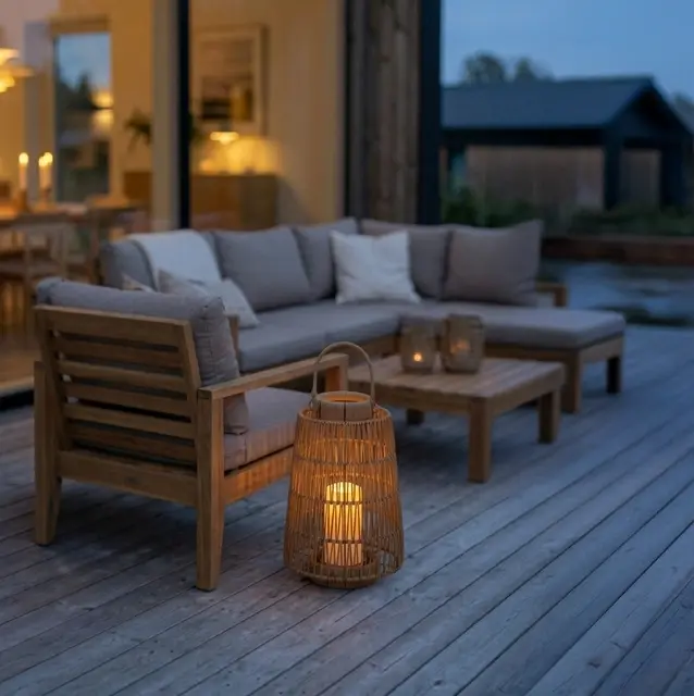 Santorini lykt solar IP44 35cm brun