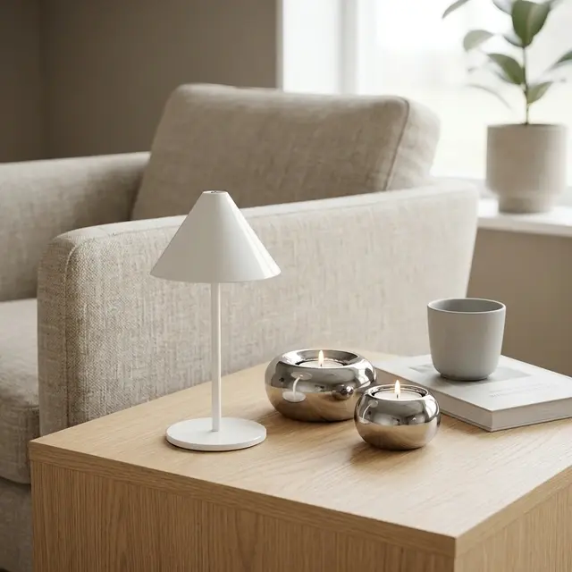Tira LED oppladbar bordlampe 20cm beige