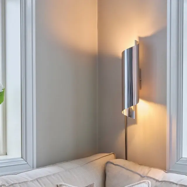 Flow vegglampe 2lys krom
