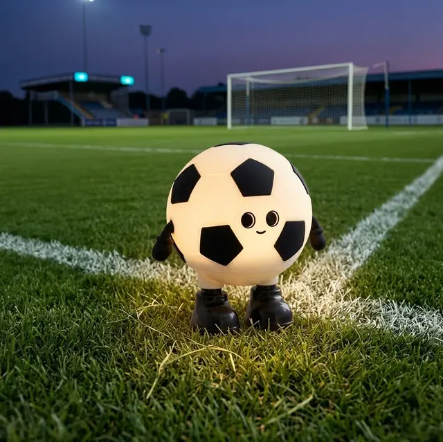 Fotball LED oppladbar bordlampe 12cm RGB