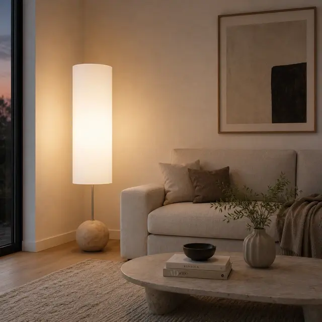 Milla gulvlampe 120cm travertine/hvit