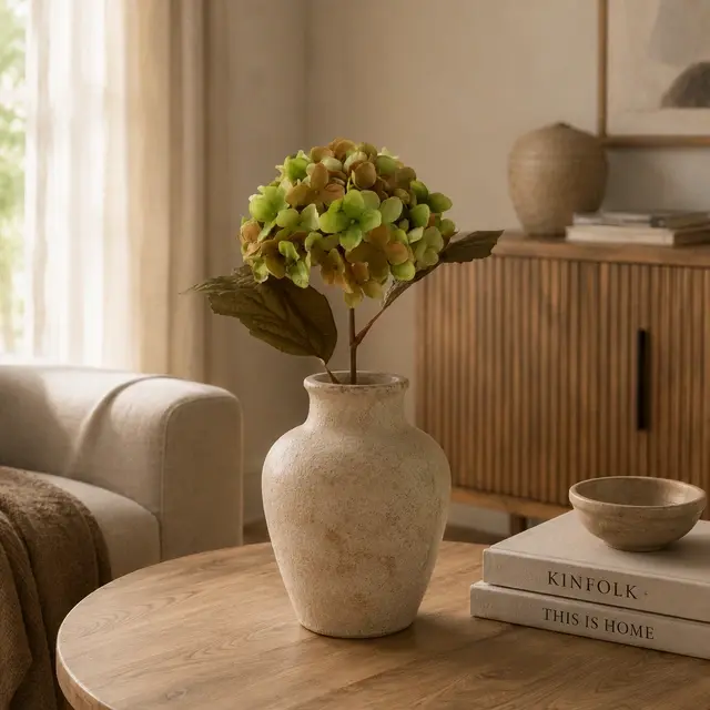 Hortensia grønn/brun 43cm