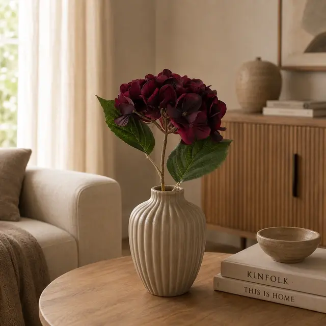 Hortensia dyp rød 43cm