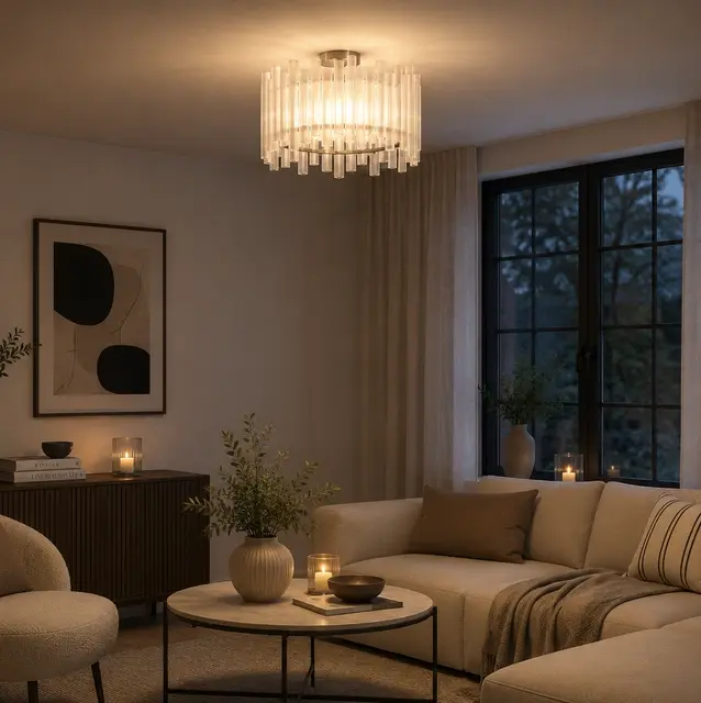 Venice slim plafond taklampe 45cm hvit/krom