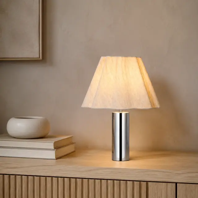 Sylvia bordlampe uten skjerm 28cm krom