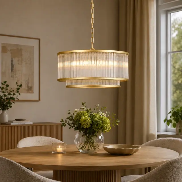 Archie taklampe lysekrone 51cm gull/klar
