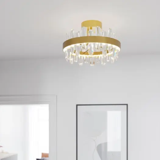Triumph LED plafond taklampe 50cm messing/klar