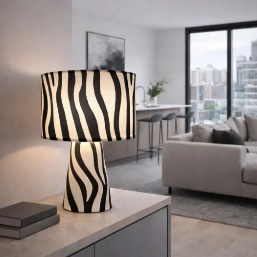 Zany Zebra bordlampe 43cm svart/hvit