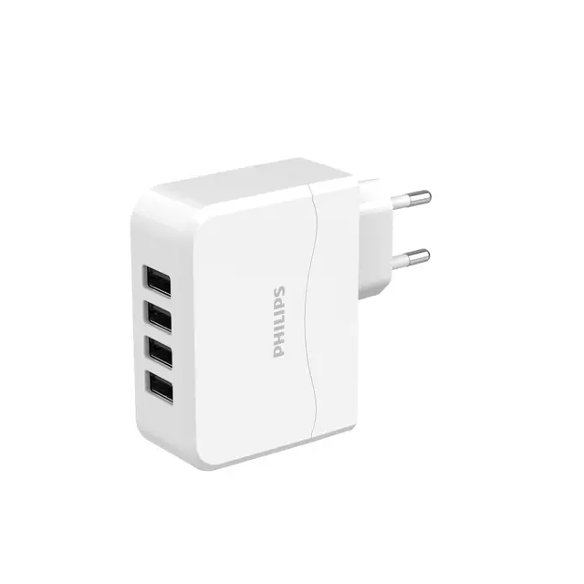 Lader med 4xUSB-A stikk hvit