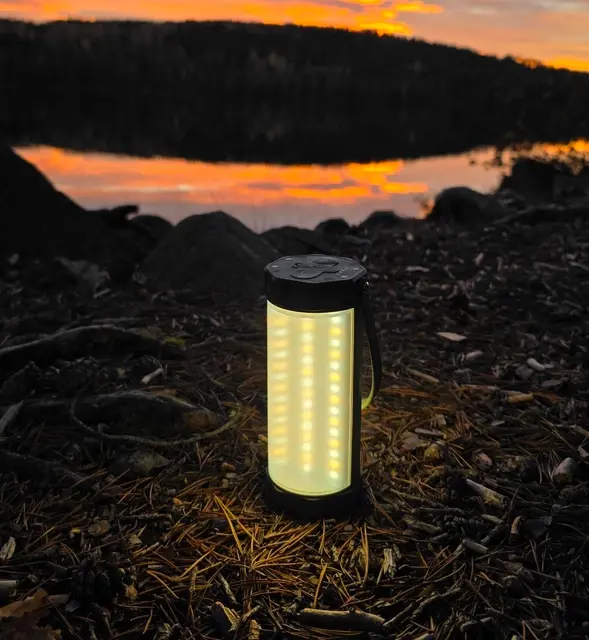 Camping lampe LED oppladbar IP68 14cm grønn
