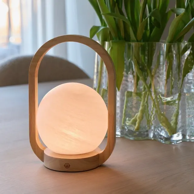 Alioth LED oppladbar bordlampe 27cm natur