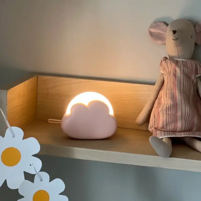 Sky nattlys LED oppladbar 7,9cm rosa