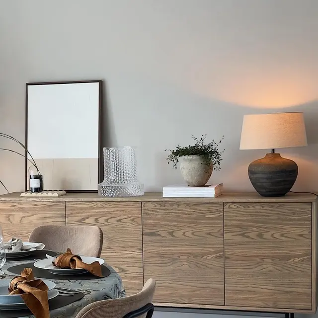 Lou bordlampe 46cm brun