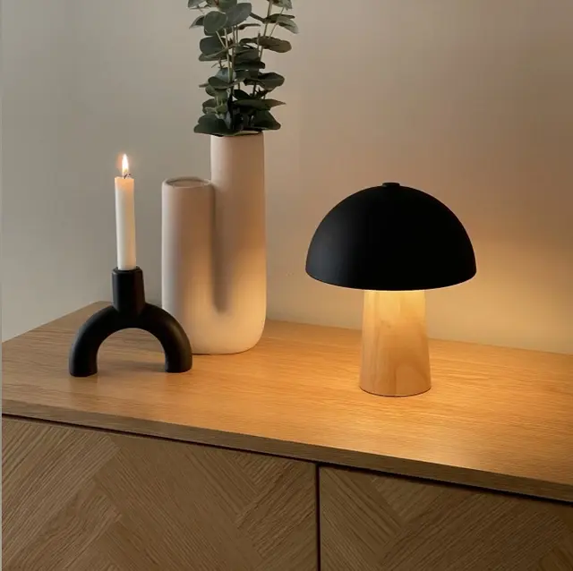 Mushroom bordlampe 24cm natur