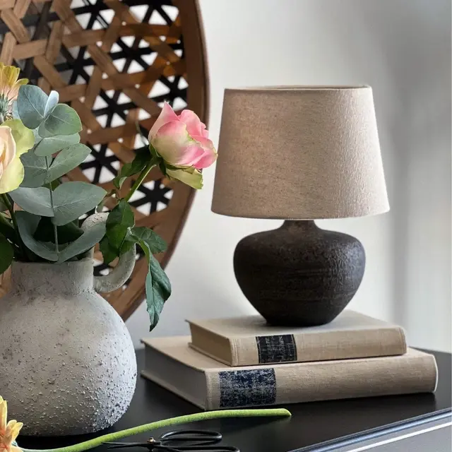 Lou bordlampe 25cm brun