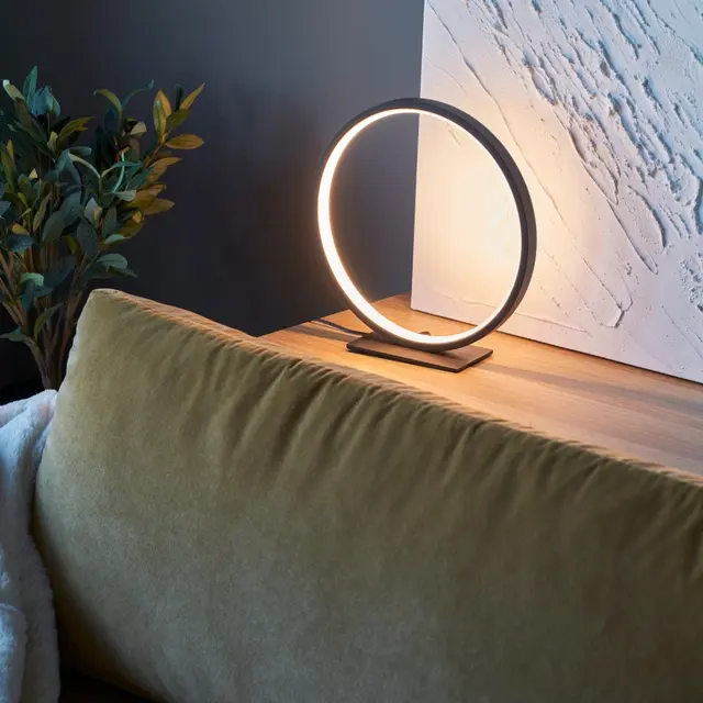 Circle Uno LED bordlampe 29cm sort