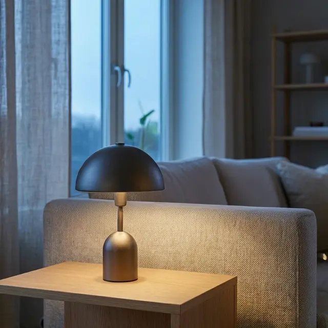 Mycena LED oppladbar bordlampe 30cm brun