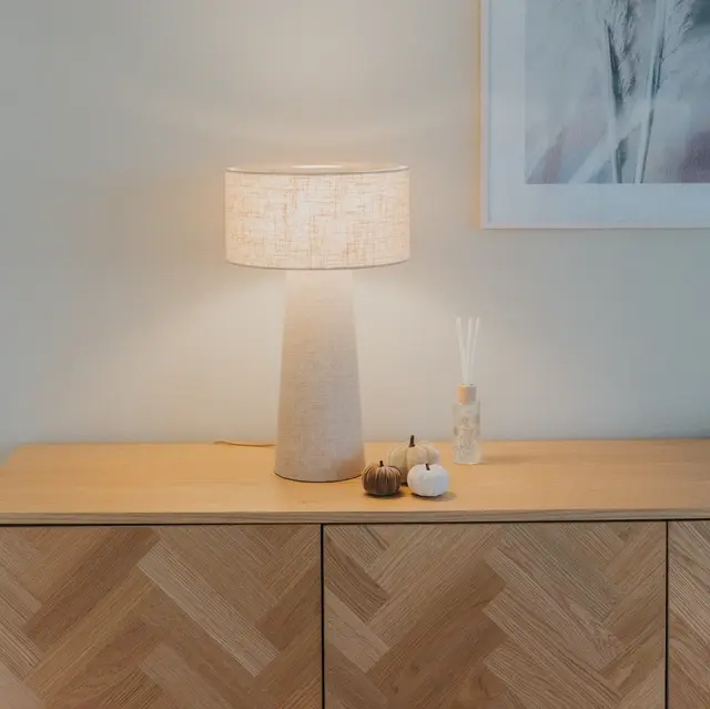 Leeroy bordlampe 30cm beige