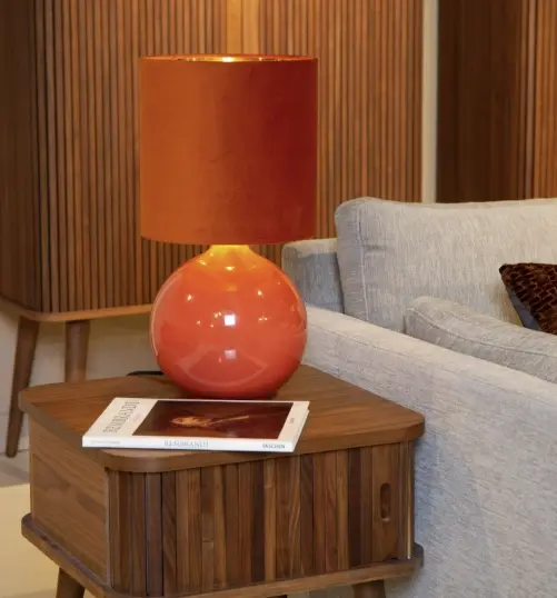 Esterad bordlampe 35cm oransje