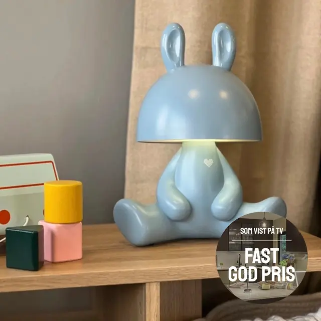 Hare Hatt LED oppladbar bordlampe 24cm blå