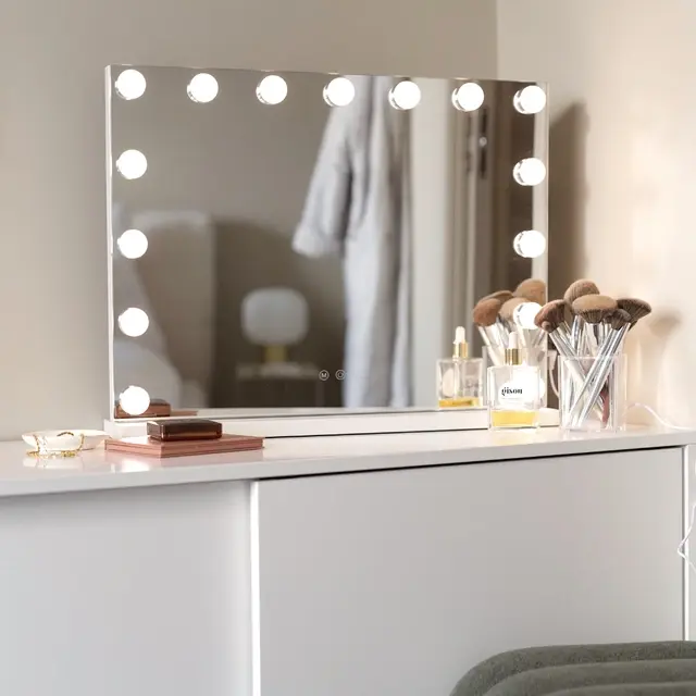 Sminkespeil Edge bordlampe 45cm hvit