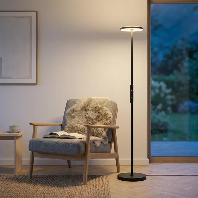 Glasgow LED uplight 1lys 180cm sort
