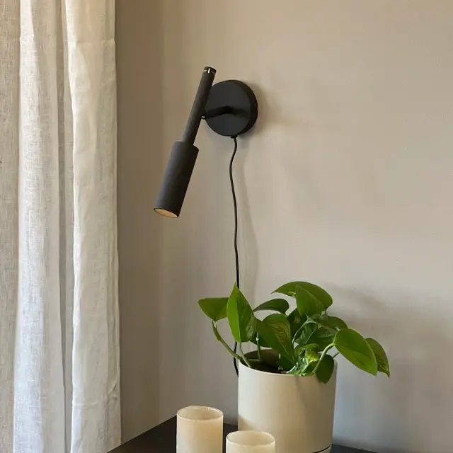Bino LED leselampe vegg 22,5cm sort