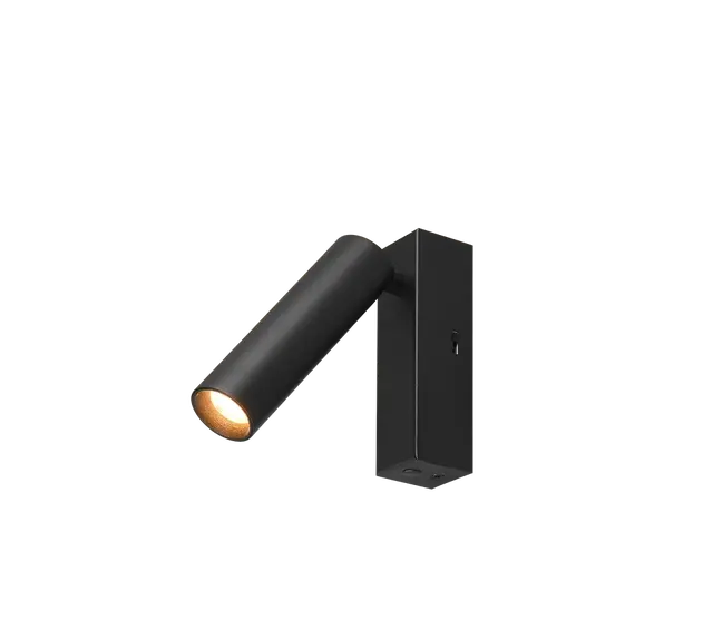 Ambala LED leselampe vegg 1lys 17cm sort