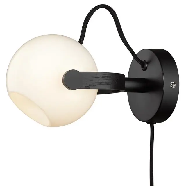 DC vegglampe sort