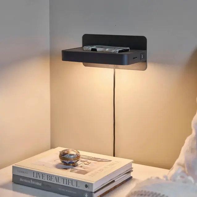 Western LED vegglampe 25cm sort