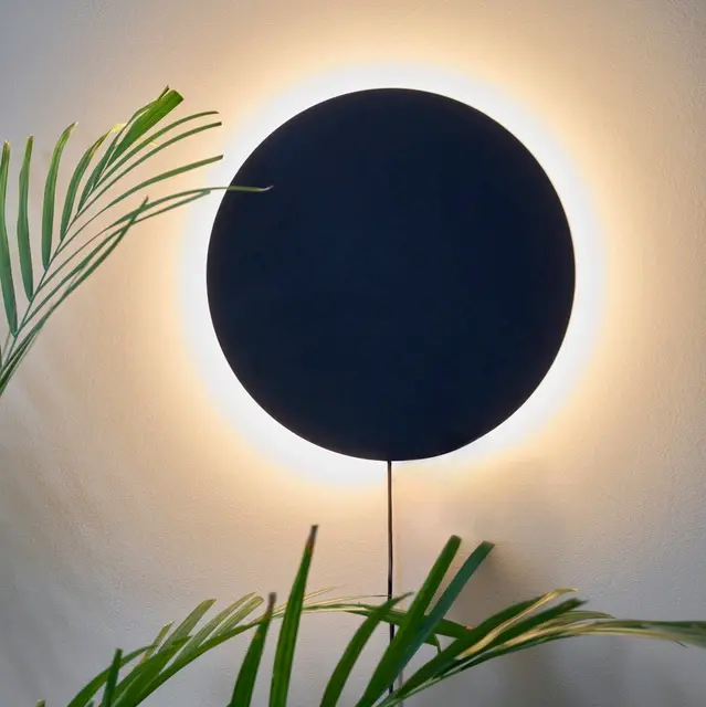 Liza sirkel LED vegglampe 30cm sort