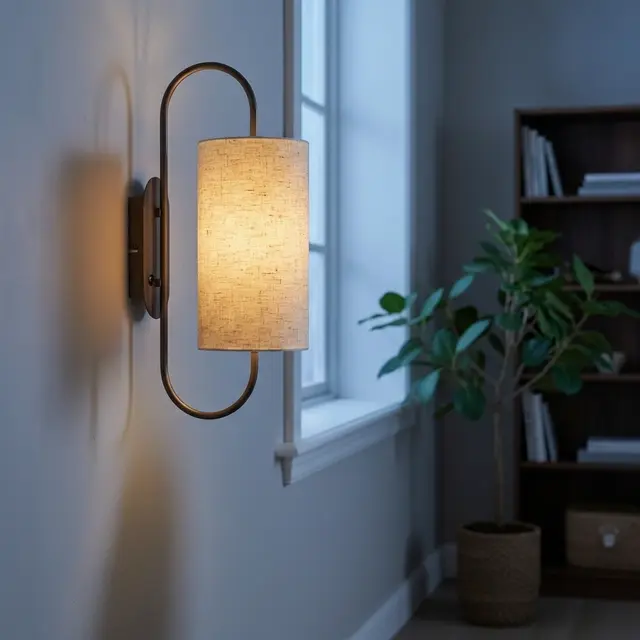 Loop vegglampe 48cm brun