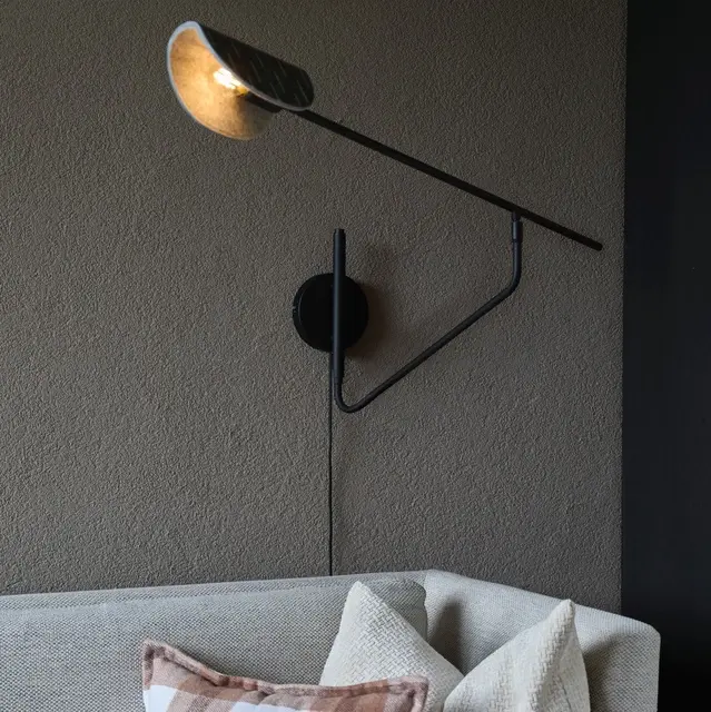 Lunar Arc vegglampe 30,5cm sort