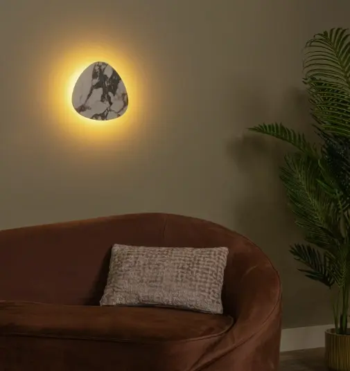 Kamien vegglampe 34cm marmor