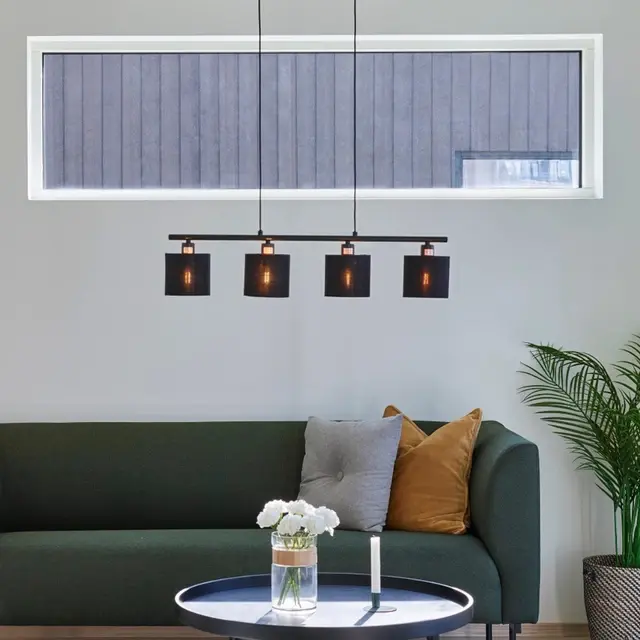 Tommy taklampe 4lys 75cm sort