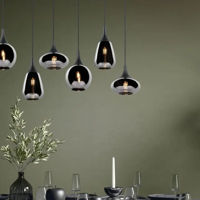 Lumina taklampe rektangel 6lys 85cm smoke