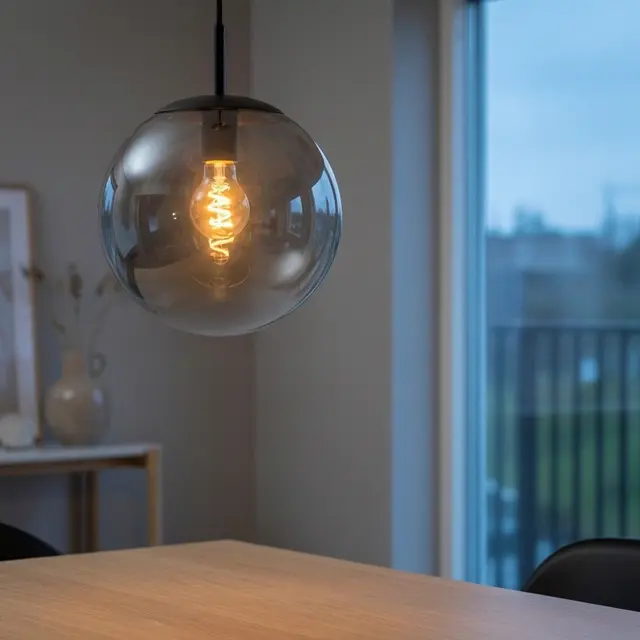 Ball taklampe 25cm smoke