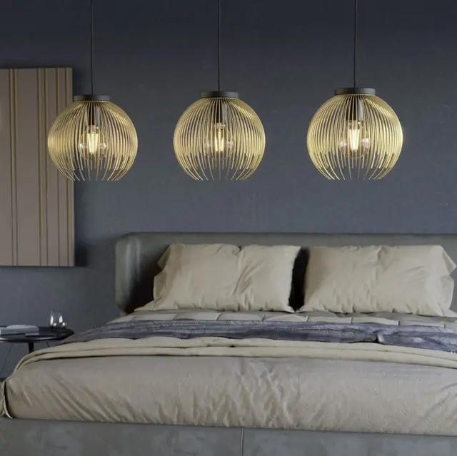 Venezuela taklampe rekke 3lys 93cm gull